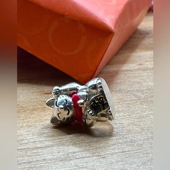 Chinese lucky cat charm (sterling silver) - Picture 6 of 9